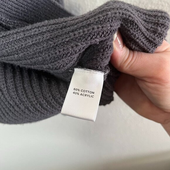 Peyton Jensen Evereve Gray chunky Knit Cardigan Sweater size Large - Picture 9 of 10